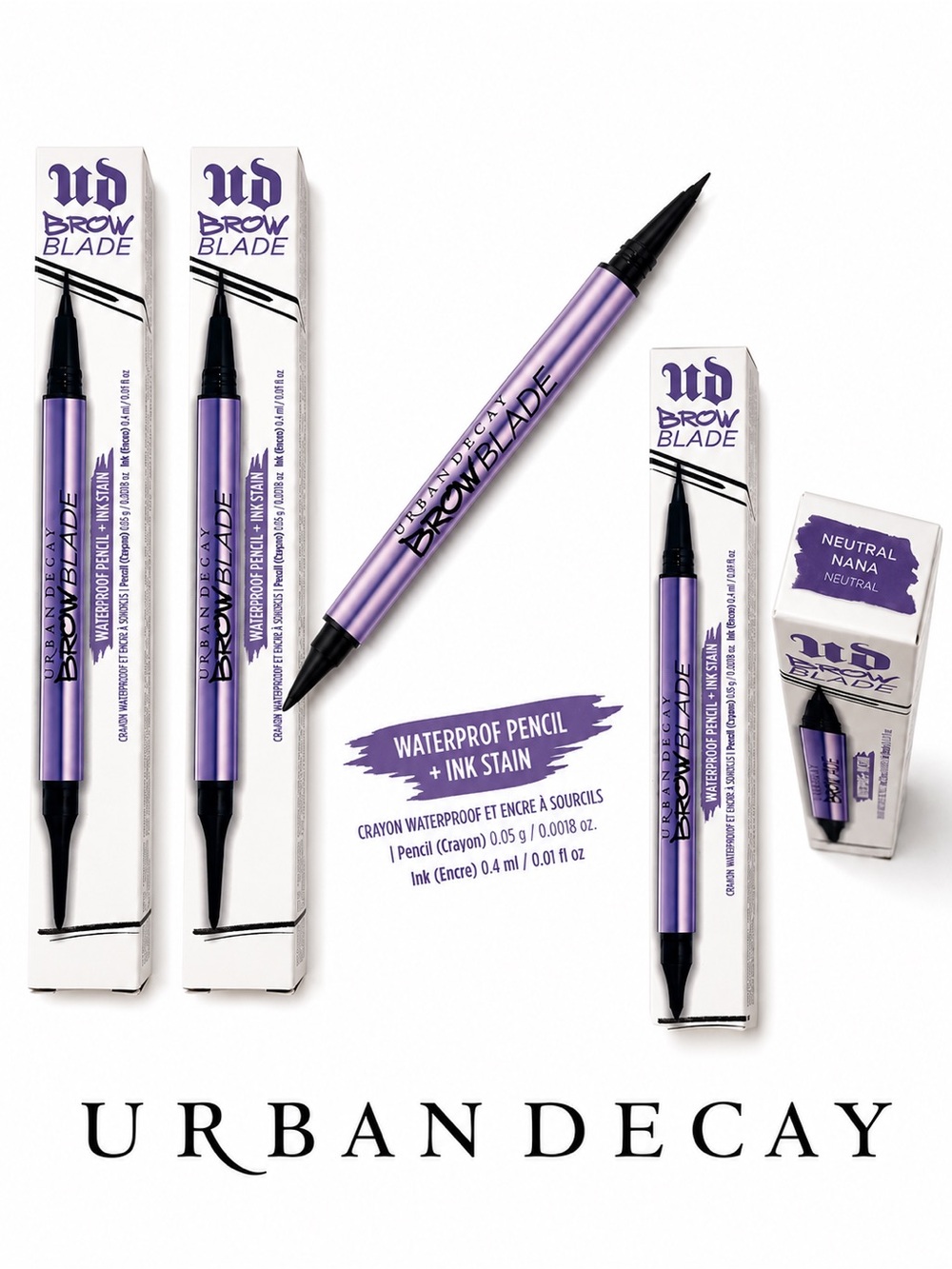 URBAN DECAY SET of TWO - Brow Blade Pencil + Ink Stain Brow Pen in NEUTRAL NANA